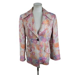 Vintage Christian Lacroix Blazer Womens 40 Floral Jacquard Made France 90s